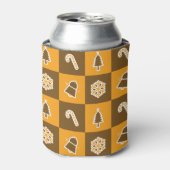 Festive Holiday Grid Pattern Blikjeskoeler (Blikje Voorkant)