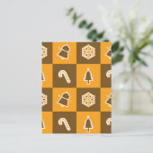 Festive Holiday Grid Pattern Briefkaart (Staand voorkant)