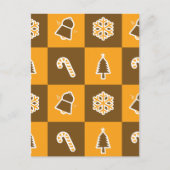 Festive Holiday Grid Pattern Briefkaart (Voorkant)