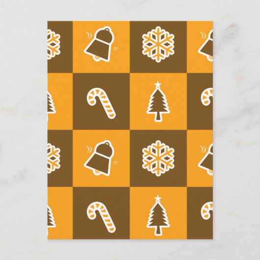 Festive Holiday Grid Pattern Briefkaart (Voorkant)