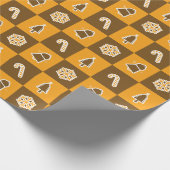 Festive Holiday Grid Pattern Cadeaupapier (Hoek)