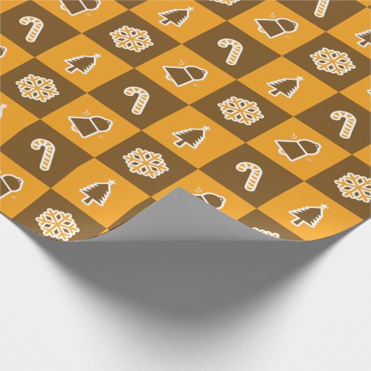 Festive Holiday Grid Pattern Cadeaupapier (Hoek)