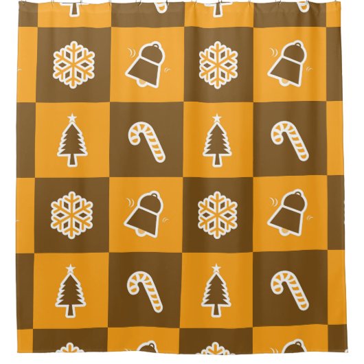 Festive Holiday Grid Pattern Douchegordijn (Voorkant)