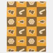 Festive Holiday Grid Pattern Fleece Deken (Voorkant)