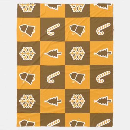 Festive Holiday Grid Pattern Fleece Deken (Voorkant)