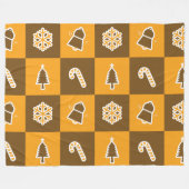 Festive Holiday Grid Pattern Fleece Deken (Voorkant (Horizontaal))