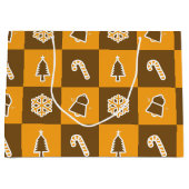 Festive Holiday Grid Pattern Groot Cadeauzakje (Voorkant)