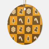 Festive Holiday Grid Pattern Keramisch Ornament (Links)