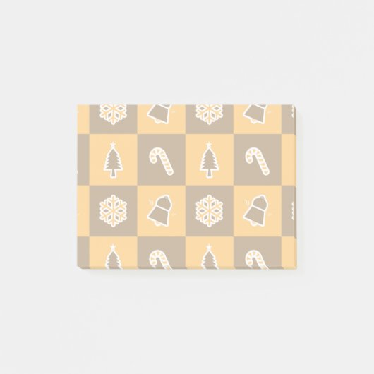 Festive Holiday Grid Pattern Post-it® Notes (Voorkant)
