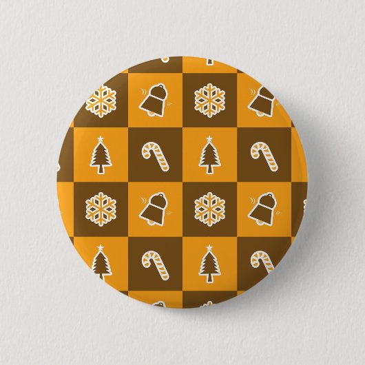 Festive Holiday Grid Pattern Ronde Button 5,7 Cm (Voorkant)