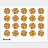 Festive Holiday Grid Pattern Ronde Sticker (Vel)