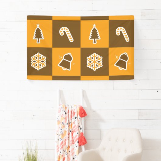 Festive Holiday Grid Pattern Spandoek (Insitu)