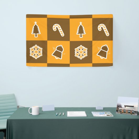 Festive Holiday Grid Pattern Spandoek (Beurs)