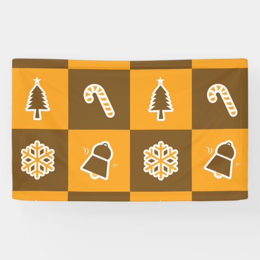 Festive Holiday Grid Pattern Spandoek (Horizontaal)