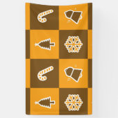 Festive Holiday Grid Pattern Spandoek (Verticaal)