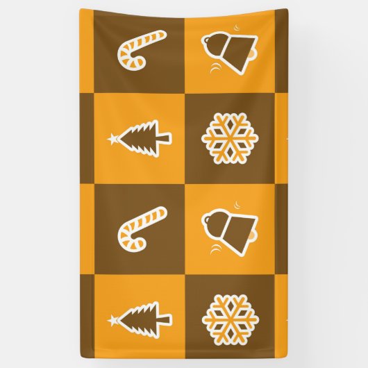 Festive Holiday Grid Pattern Spandoek (Verticaal)