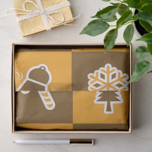 Festive Holiday Grid Pattern Tissuepapier (Geschenk)