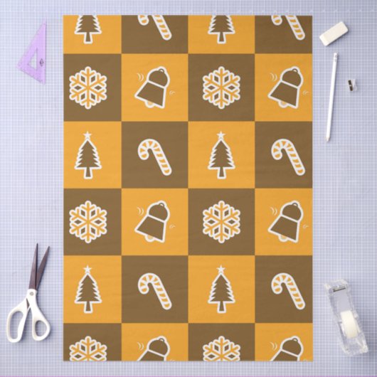 Festive Holiday Grid Pattern Tissuepapier (Craft)