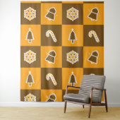 Festive Holiday Grid Pattern Wandkleed (In situ)