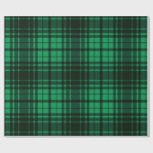 Festive Holiday Groen en Zwart Tartan Cadeaupapier (Vlak)