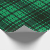 Festive Holiday Groen en Zwart Tartan Cadeaupapier (Hoek)
