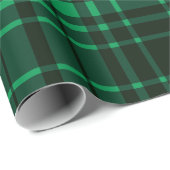 Festive Holiday Groen en Zwart Tartan Cadeaupapier (Rol Hoek)