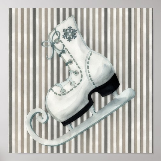 Festive Holiday Ice Skate Art Poster (Voorkant)