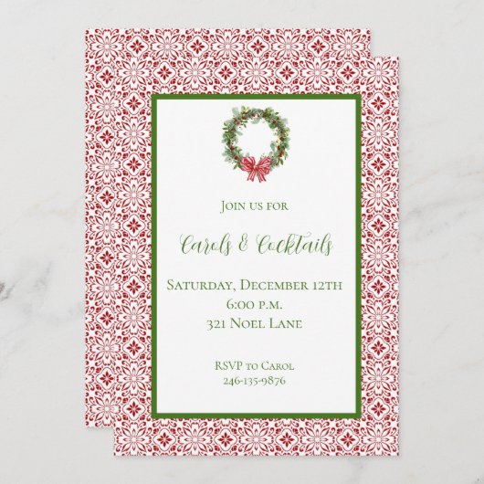 Festive Holiday Invitation Save The Date (Voorkant / Achterkant)