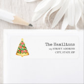 Festive Holiday Kerstboom Pizza Etiket (Insitu)