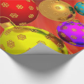 Festive Holiday kerstboomversiering Ontwerp Cadeaupapier (Hoek)