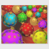 Festive Holiday kerstboomversiering Ontwerp Cadeaupapier (Vlak)