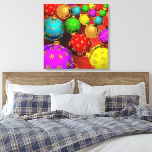 Festive Holiday kerstboomversiering Ontwerp Canvas Afdruk (Insitu (Slaapkamer))