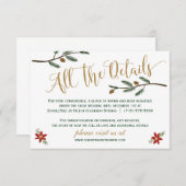 Festive Holiday Kerstbruiloft Detail-kaart Informatiekaartje (Voorkant / Achterkant)