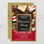 Festive Holiday Kerstfeest Red & Gold Glitter Kaart (Voorkant / Achterkant)