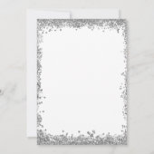 Festive Holiday Kerstfeest Silver Glitter Kaart (Achterkant)