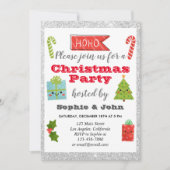 Festive Holiday Kerstfeest Silver Glitter Kaart (Voorkant)