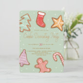 Festive Holiday Kerstmis Cookie Decorting Party Feestdagenkaart (Staand voorkant)
