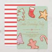 Festive Holiday Kerstmis Cookie Decorting Party Feestdagenkaart (Voorkant / Achterkant)