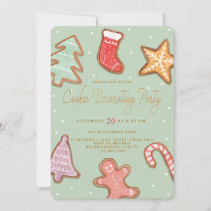 Festive Holiday Kerstmis Cookie Decorting Party Feestdagenkaart