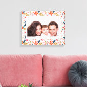 Festive Holiday Kerstmis — Floral Canvas afdrukken (Insitu (Woonkamer))