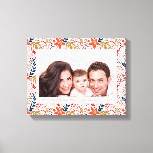 Festive Holiday Kerstmis — Floral Canvas afdrukken (Voorkant)