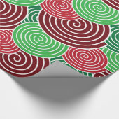 Festive Holiday Kerstmis Spiral Pattern Gift Wrap Cadeaupapier (Hoek)