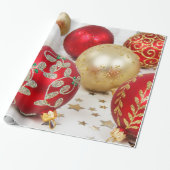 Festive Holiday kerstversieringen Achtergrond Cadeaupapier (Uitgerold)