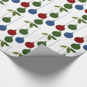 Festive Holiday kerstversieringen Achtergrond Cadeaupapier (Hoek)