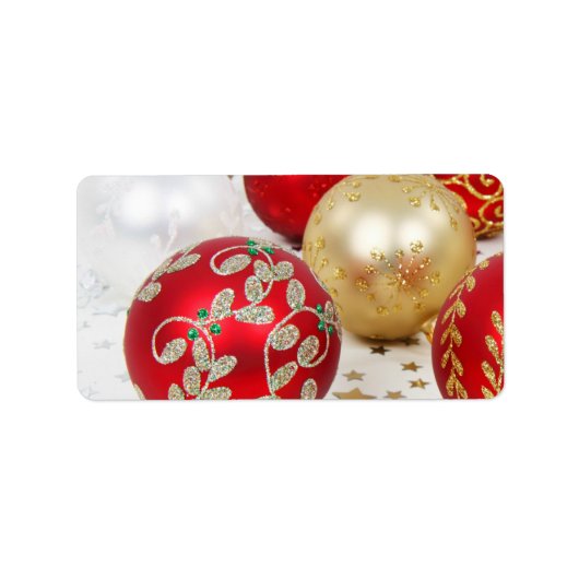 Festive Holiday kerstversieringen Achtergrond Etiket (Voorkant)