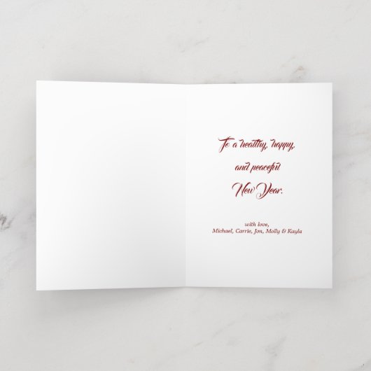 Festive Holiday Laurel Folie Wenskaart (Binnenlaag)