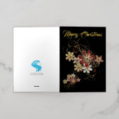 Festive Holiday Laurel Folie Wenskaart (Buiten Laag)