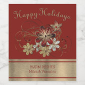 Festive Holiday Laurel Wijn Etiket (Enkel label)