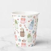 Festive Holiday Milkshakes Pattern Kerstmis Papieren Bekers (Links)