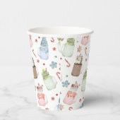 Festive Holiday Milkshakes Pattern Kerstmis Papieren Bekers (Rechts)